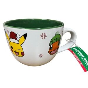 Pokémon Christmas Coffee Mug 24 Oz Pikachu Charmander Bulbasaur Squirtle Holiday